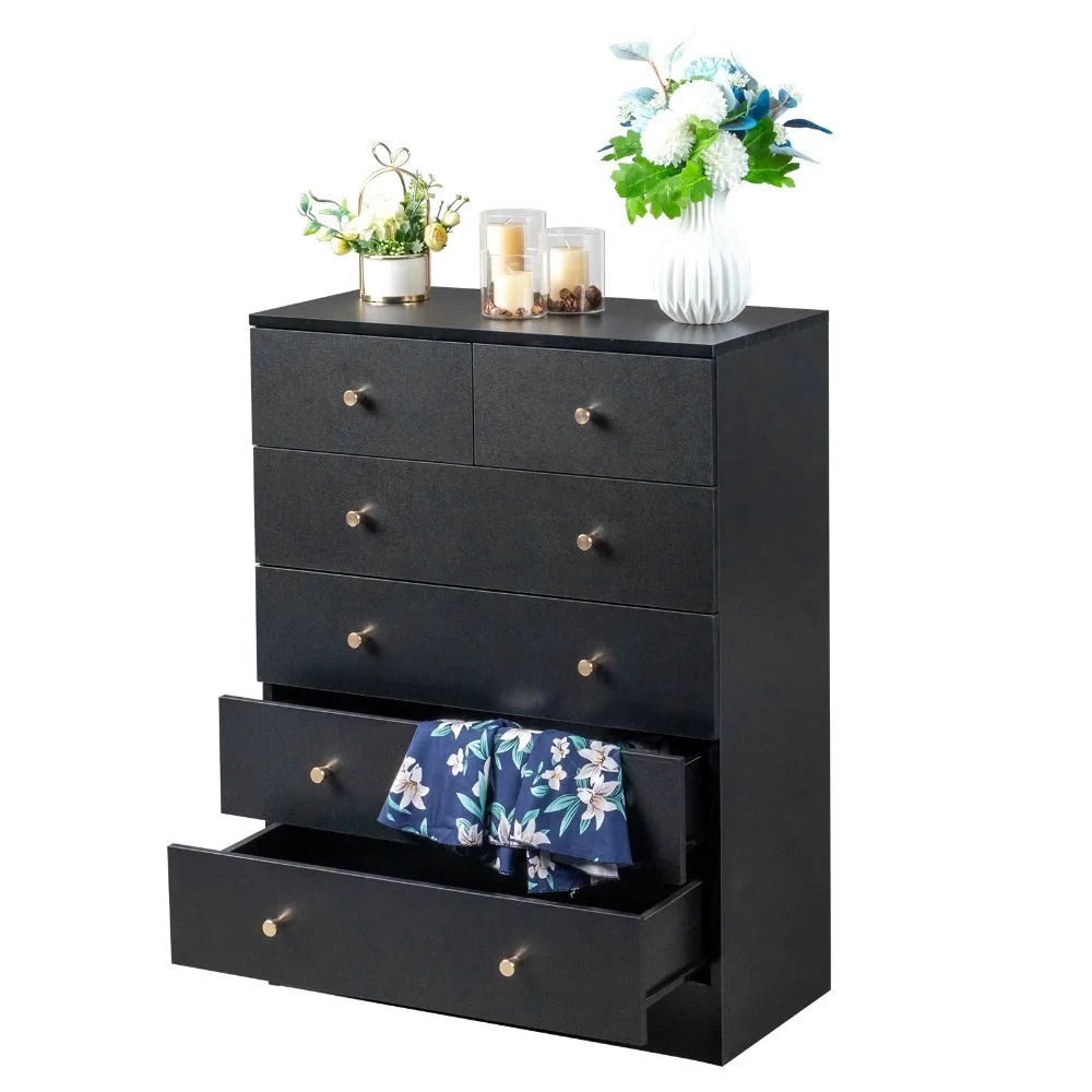 

6 Drawers Bedroom Dressers Clothes Organizer Anti-Tipping Device Home