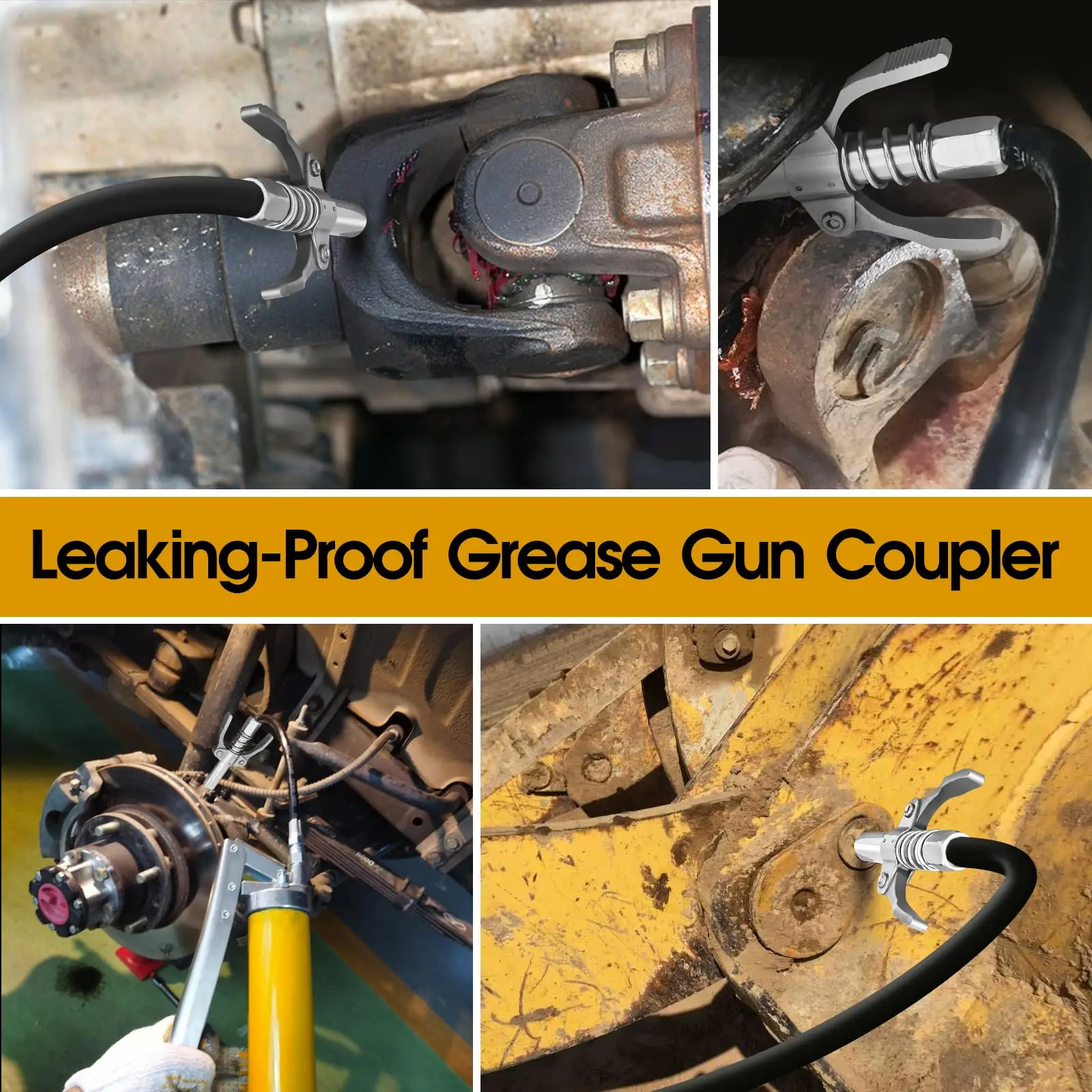 Vetspuitkoppeling Tip 10.000 PSI Lekvrij ontwerp Vetspuit met dubbele handgreep, compatibel met alle 1/8" NPT-vetspuit