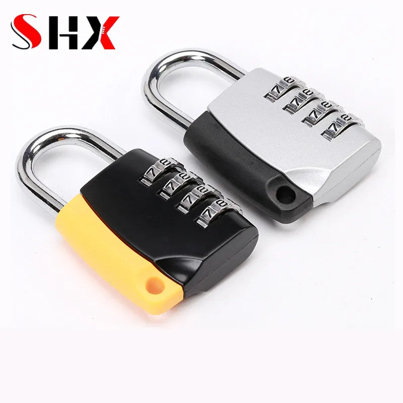 New Combination Lock aluminum alloy 4 Digit Anti Rust Padlock Set Weatherproof Padlock drawer Gate Outdoor Storage Lock