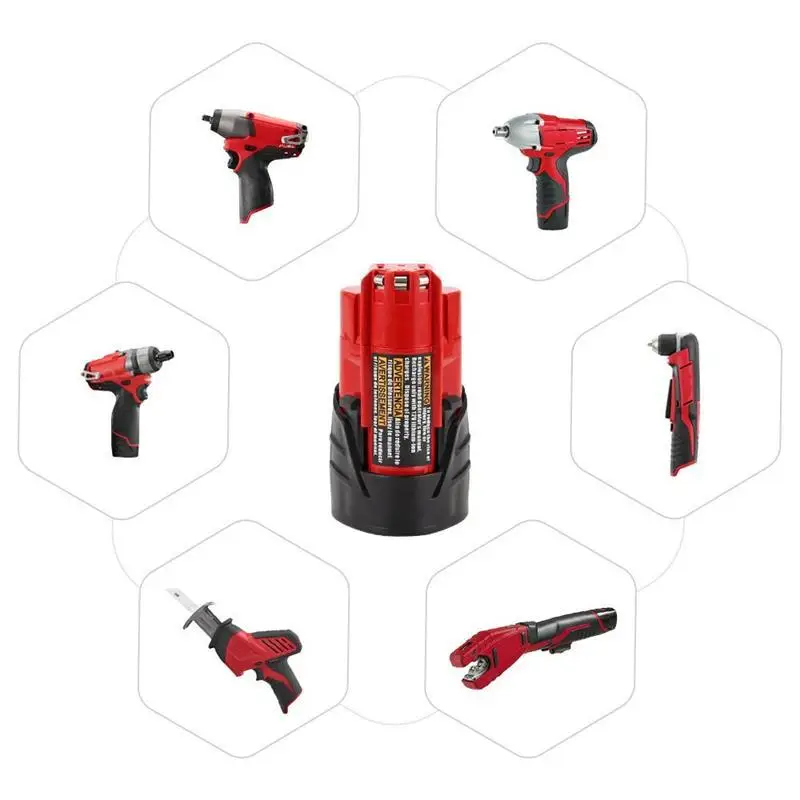 2026 New for Milwaukee 12V M12 Battery 3Ah Compatible with for Milwaukee M12 XC 48-11-2410 48-11-2420 48-11-2411 Tools Battery
