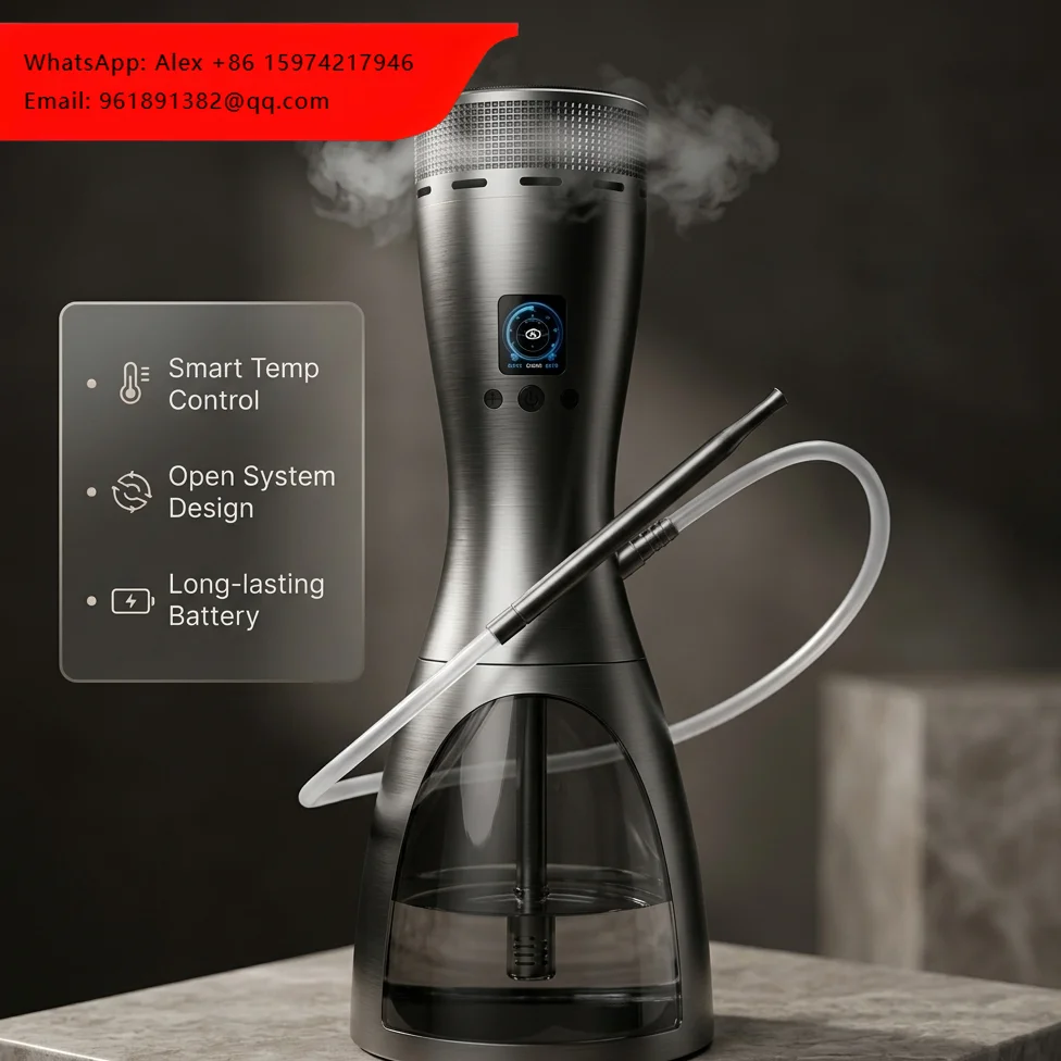 

Wholesale New Design Electric Shisha Hookah Set Open System With Glass Bowl Electric E Hookah Shisha