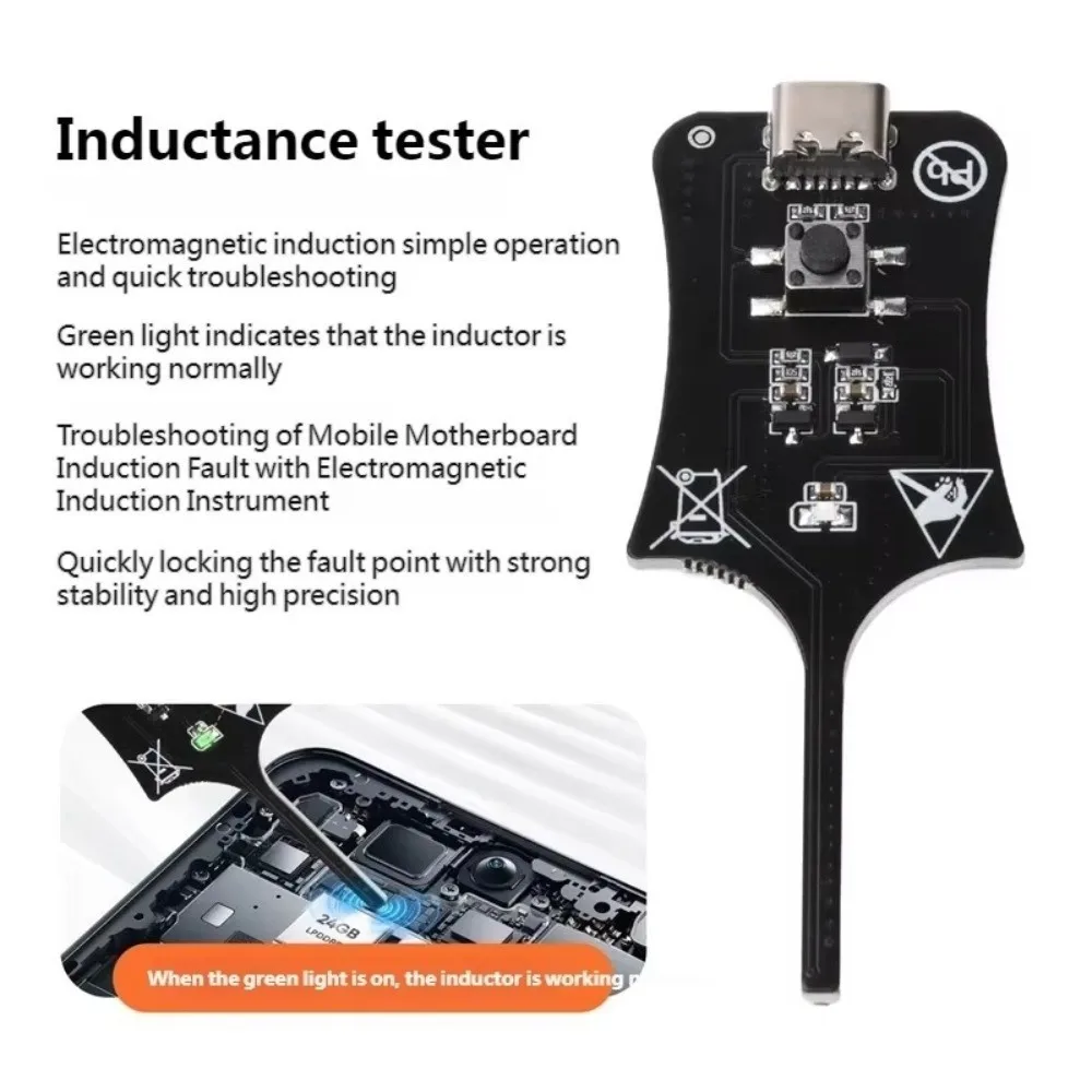 High Accuracy Motherboard Coil Tester Strong Stability Quick Investigation Inductor Detector Tool Easy To Use Type-C