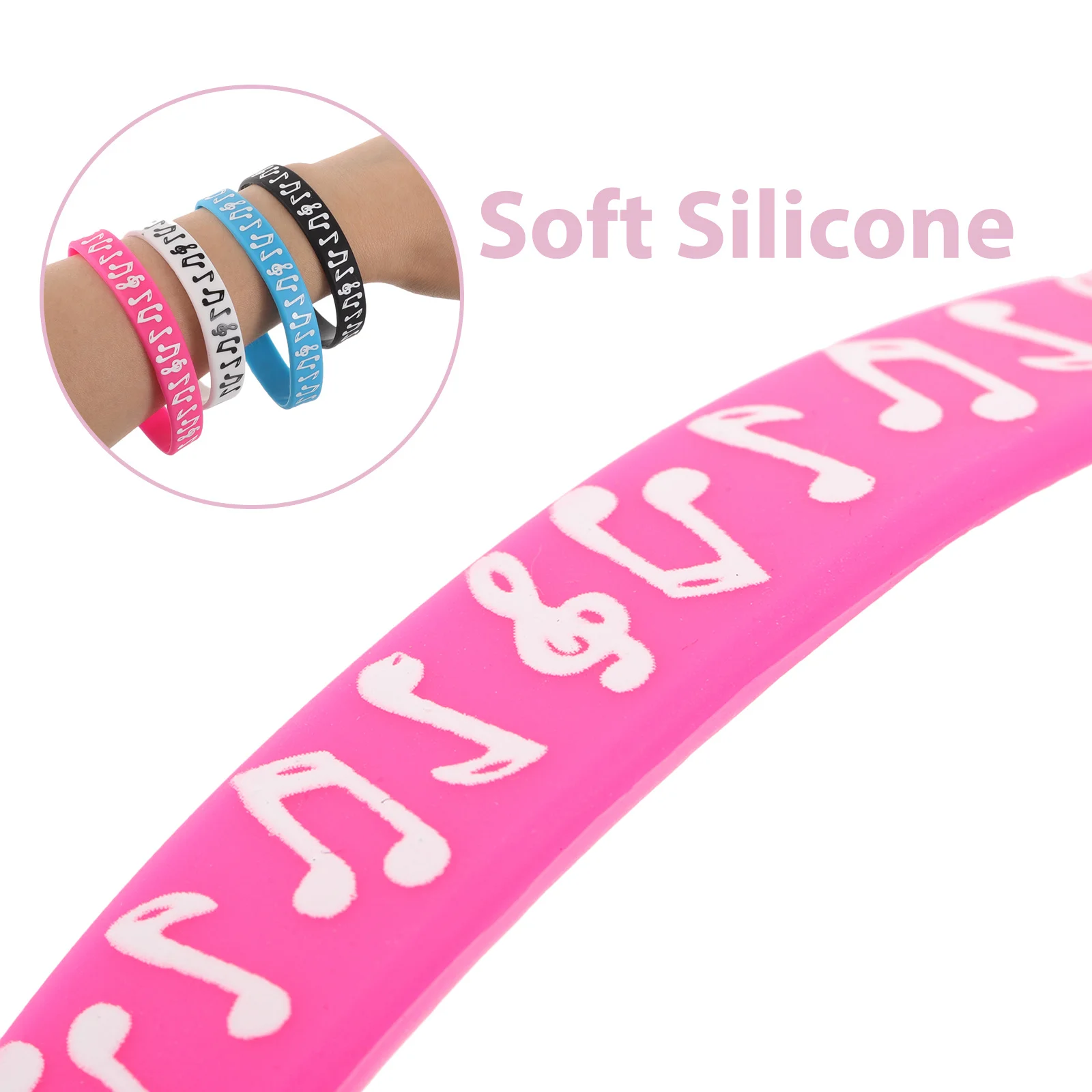 32 قطعة من أساور السيليكون ذات طابع الموسيقى، تصميم ملاحظة موسيقية نابضة بالحياة، مريح مقاوم للماء للحفلات لمهرجان الحفلات الموسيقية #6