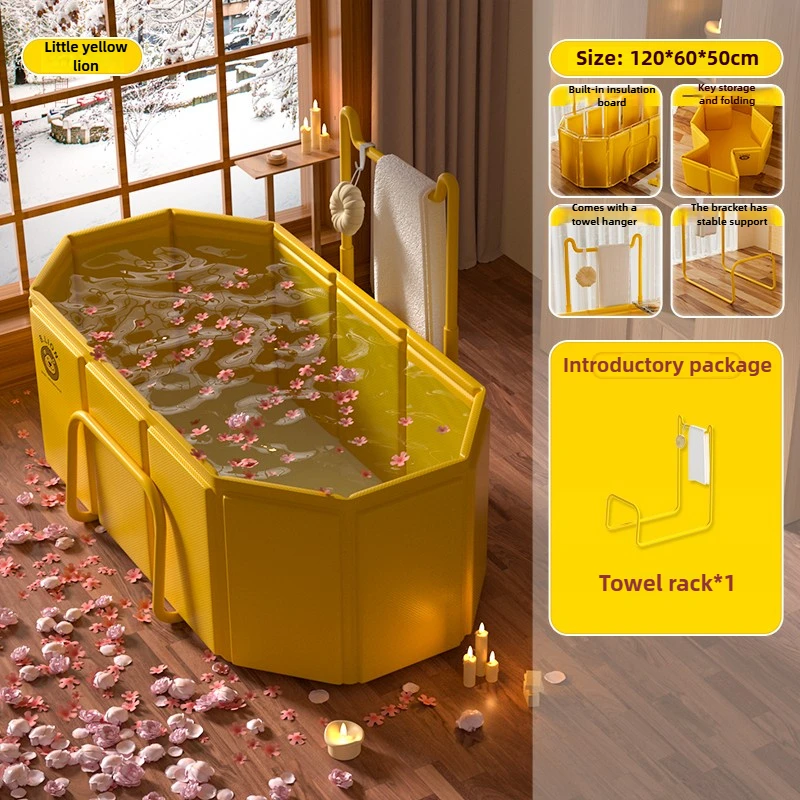 2026 New Model Household Adult Bathing Bucket Foldable with Rubberized Handle Bathtub Winter Full-body Bathing Bathtub SPA