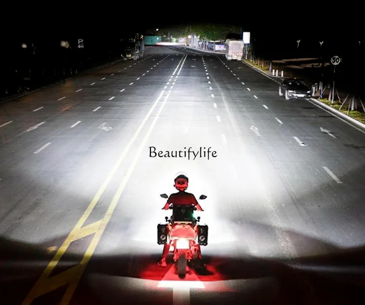 Super Bright LED Laser Lens Headlight Modified 100 Motorcycle 125 Far and near Integrated Bulb