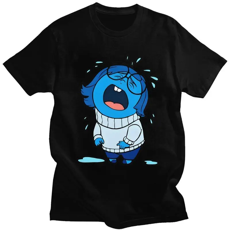 

Мужская футболка с мультяшным принтом Inside Out 2, кавайная футболка с коротким рукавом и принтом, модная футболка Slim Fit, футболка из 100% хлопка