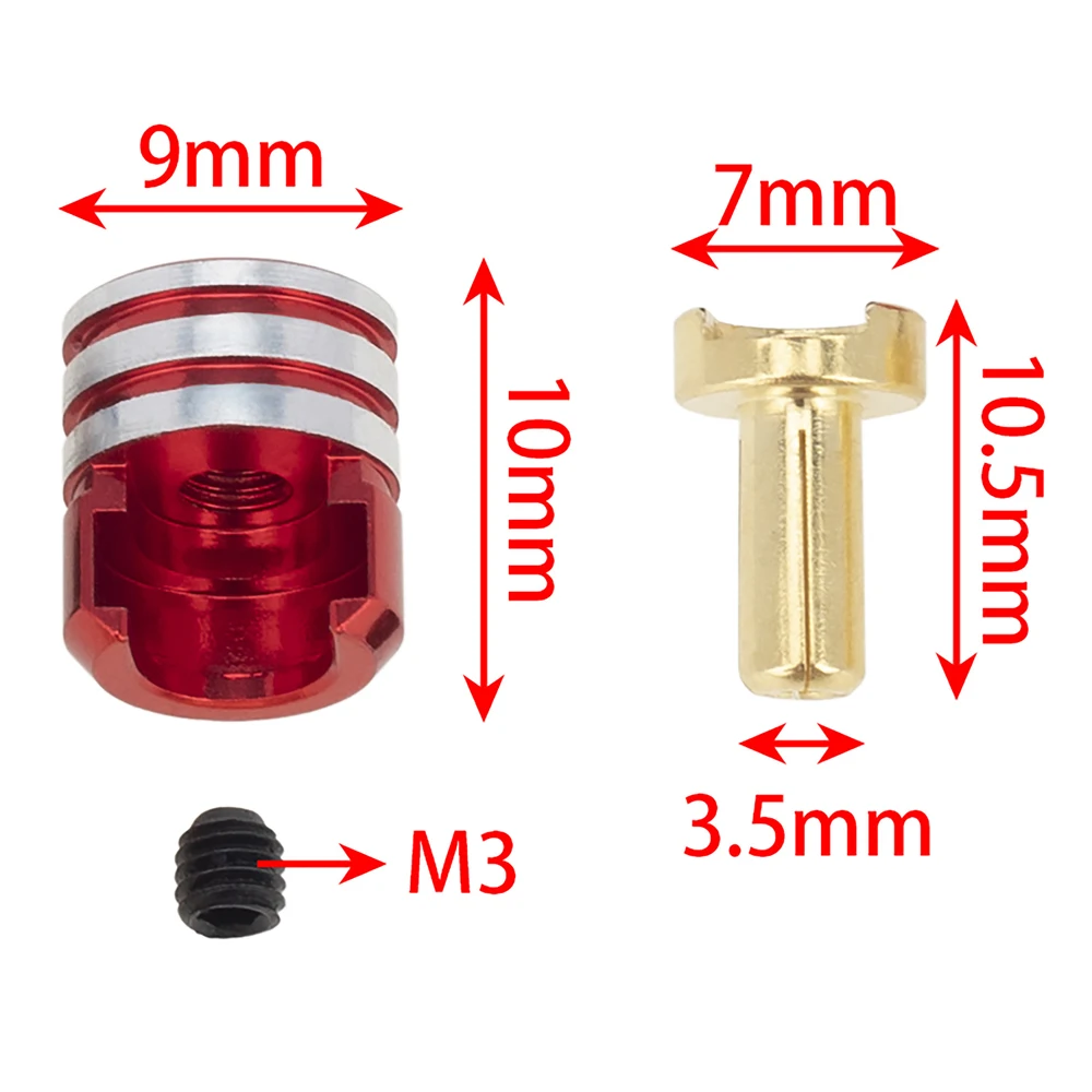 4 szt. Uchwytów na baterie do radiatora z mosiężnymi pociskami 3.5/4/5mm do 1/10 zdalnie sterowanej ciężarówki zmodyfikowany samochód akumulatora