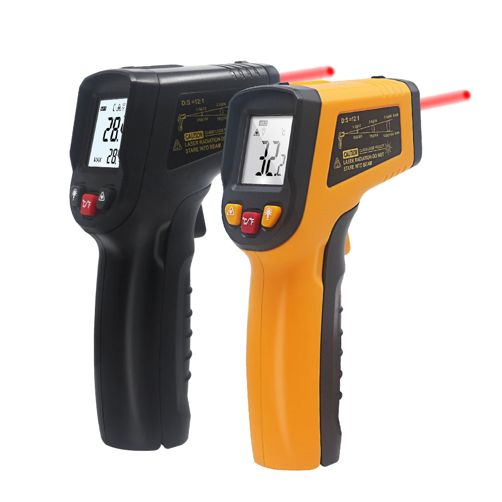 Handheld Non-contact IR Infrared Thermometer Digital LCD Laser Pyrometer Surface Temperature Meter Gun Imager C F Backlight