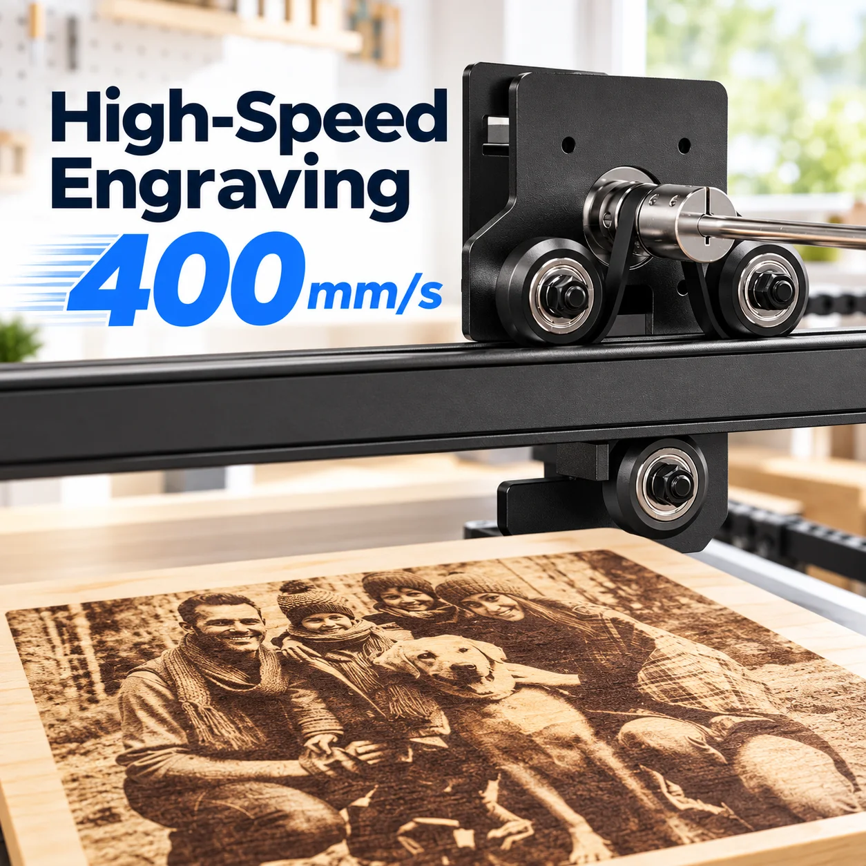 ATOMSTACK A5 PRO V2, máquina de grabado y corte láser de 5 W, área de trabajo de 410 x 380 mm, precisión de 0,01 mm, máquina CNC con asistencia de aire, software LightBurn y LaserGRBL, conexión USB, ideal para madera, acrílico, cuero y proyectos de bricolaje en el hogar.