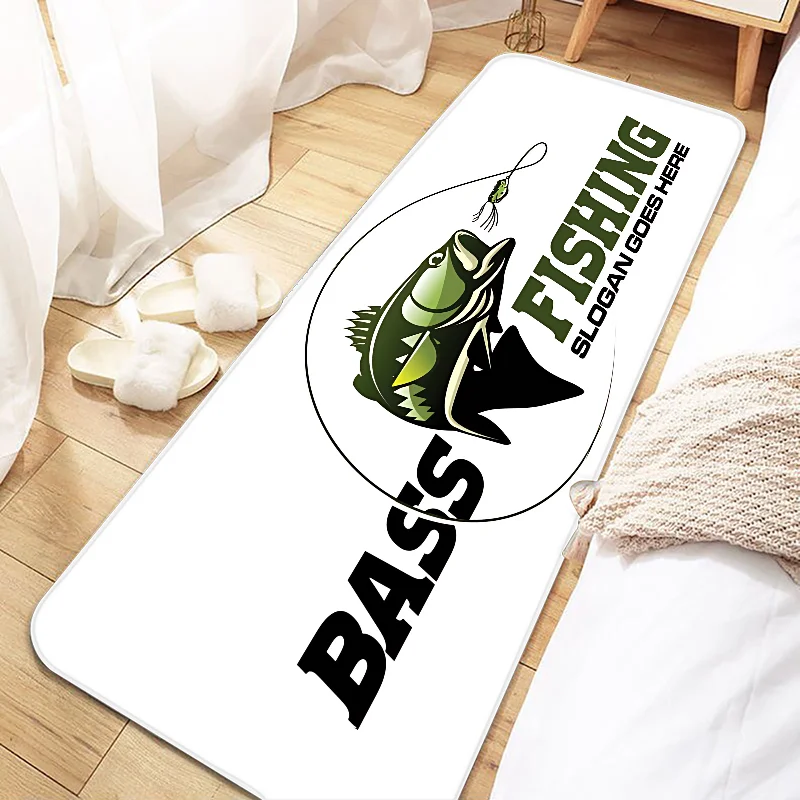 B-Bass Fishings Door Mat Entrance Non-slip Doormat Washable Kitchen Carpet Living Room Hallway Rugs Bathroom Bath Door Mats