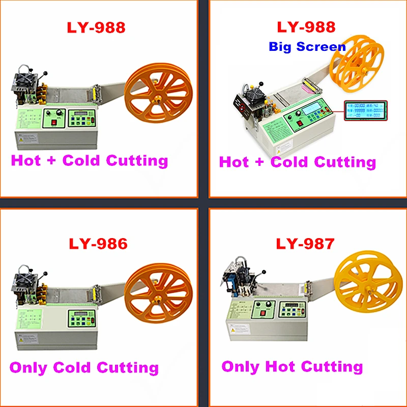 LY 220V/110V 400W LCD Screen Hot and Cold Automatic Cloth Tape Cut Machine Magic Sticker Knife Tube Zipper Heat Shrink Cutter