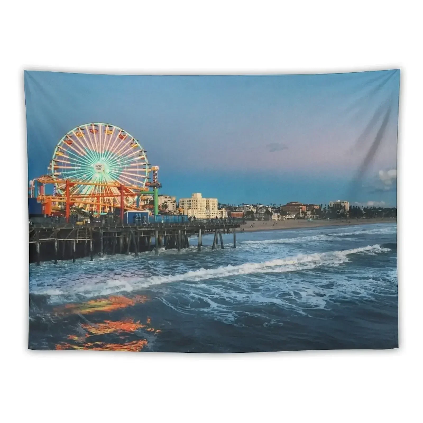 Ferris Wheel - Santa Monica Pier, California Tapestry On The Wall Room Aesthetic Wall Decoration Items Tapestry