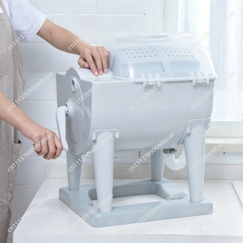 5KG Hand Drum Washing Machine & Dehydrator, Manual Wash & Dry for Student Dormitory, 0-400RPM