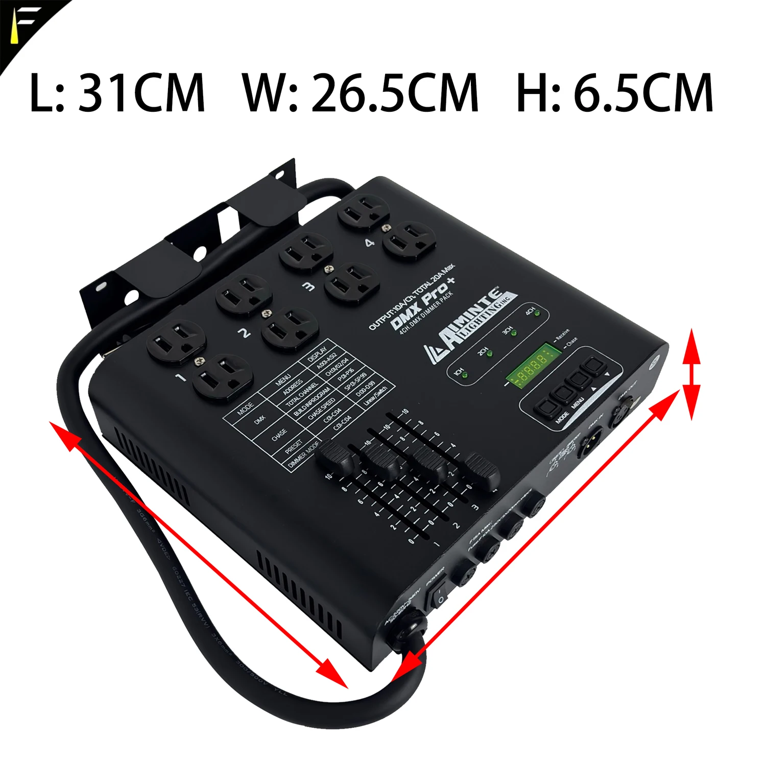 DMX512 4-Channel LED Strip Dimmer with Faders - Suitable for Stage