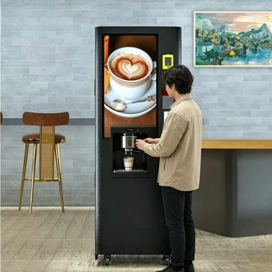 Instant Coffee Vending Machine Water Shortage Alarm Dry Burn Prevention Low Noise Factory Staff Fully Automatic Drink Equipment