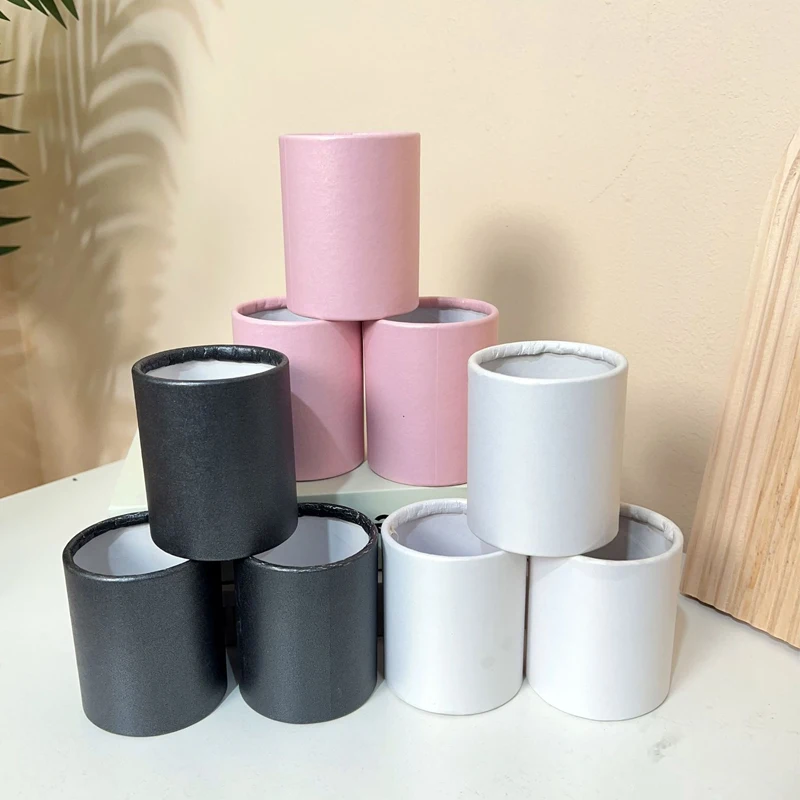 

20 PCS Fashion Small Barrel Flower Gift Box Cardboard Jar Kraft Paper Bouquet Bucket Festival Supplies