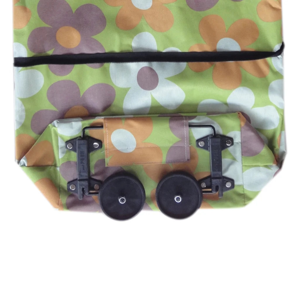 

Folding Shopping Bag With Wheels Foldable Bag Multi-Functional Shoulder Handbag Oxford