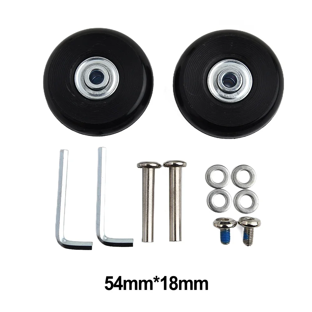 1Set Luggage Wheel Suitcase Replacement Wheels Black With Screw Wear Mute Load-bearing 40/43/54/60/64/70mm Tool Part