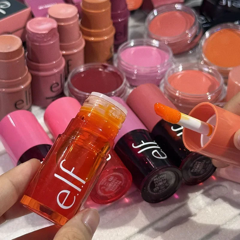 ELF Liquid Blush Lasting Moisturizing Lip Gloss Fruit Flavor Moisturizing Exfoliates Dead Skin Shapes Facial Contours Cosmetics