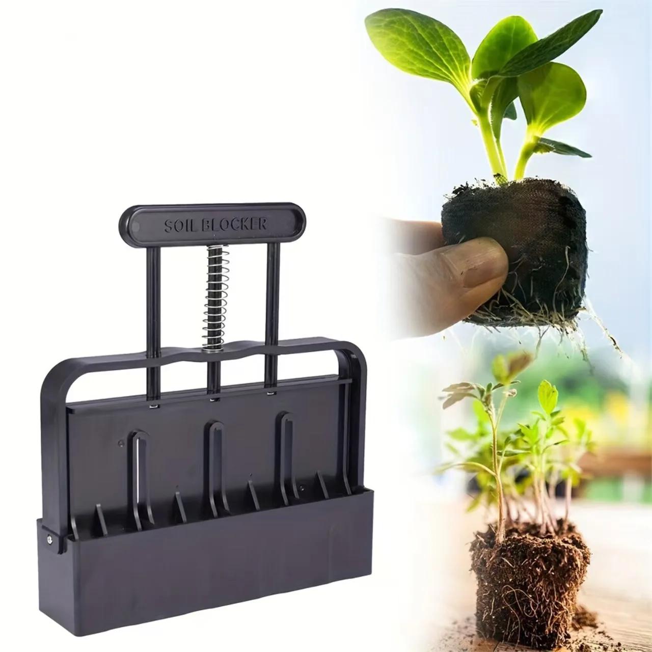 

Manual Soil Block Maker Handheld Soil Tool Reusable Time Saving Environment-friendly Seedlings Special Tools Garden Accessories