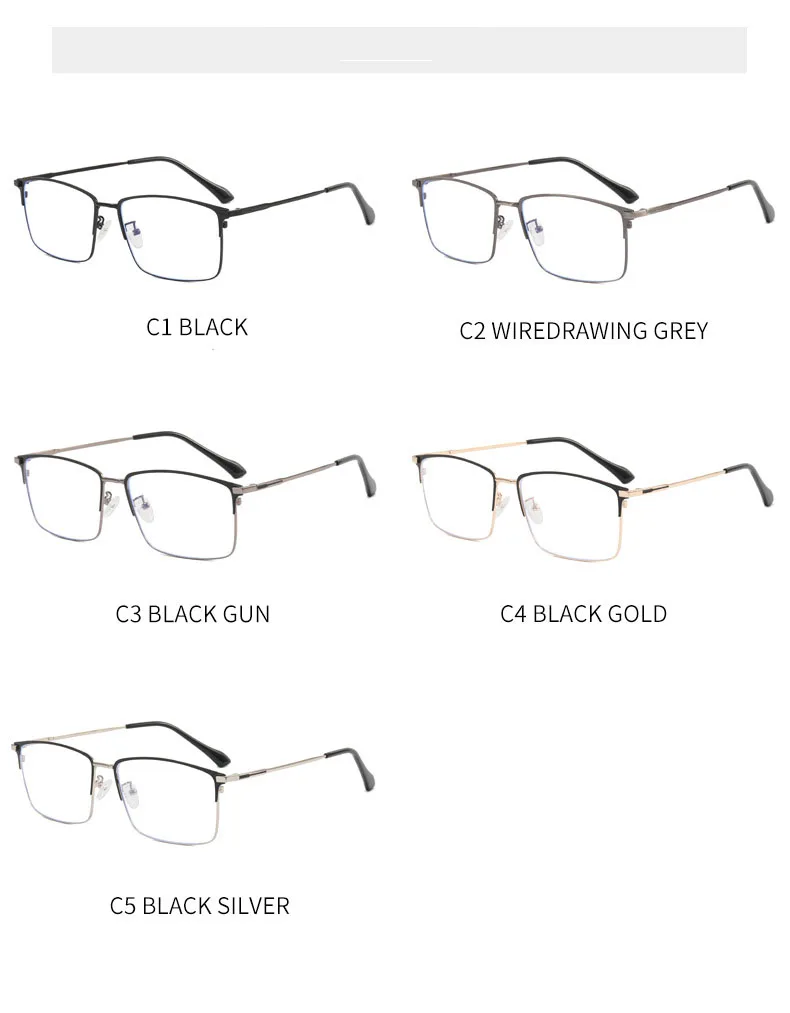 157mm Titan Legierung Anti Blau Licht Platz Lesebrille Männer Business Große Presbyopie Brille Klare Linse Rezept Brillen – Detail 13