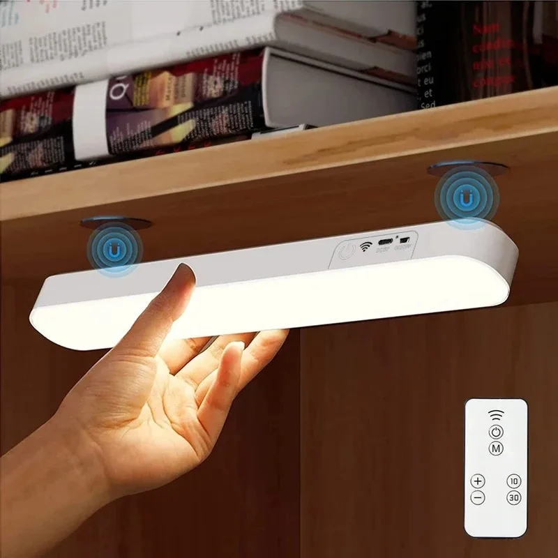 LED Night Light Touch Sensor Wireless USB Rechargeable Wall Lamp 3 Colors Dimming Night Lamp Decoration Bedroom Cabinet Lights