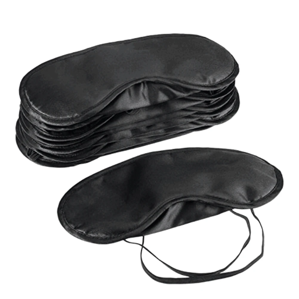 

10pcs Sleeping Eye Mask Soft Lightweight Polyester Washable For Women Men Sleep Aid With Elastic Bands Eye Cover For Travel