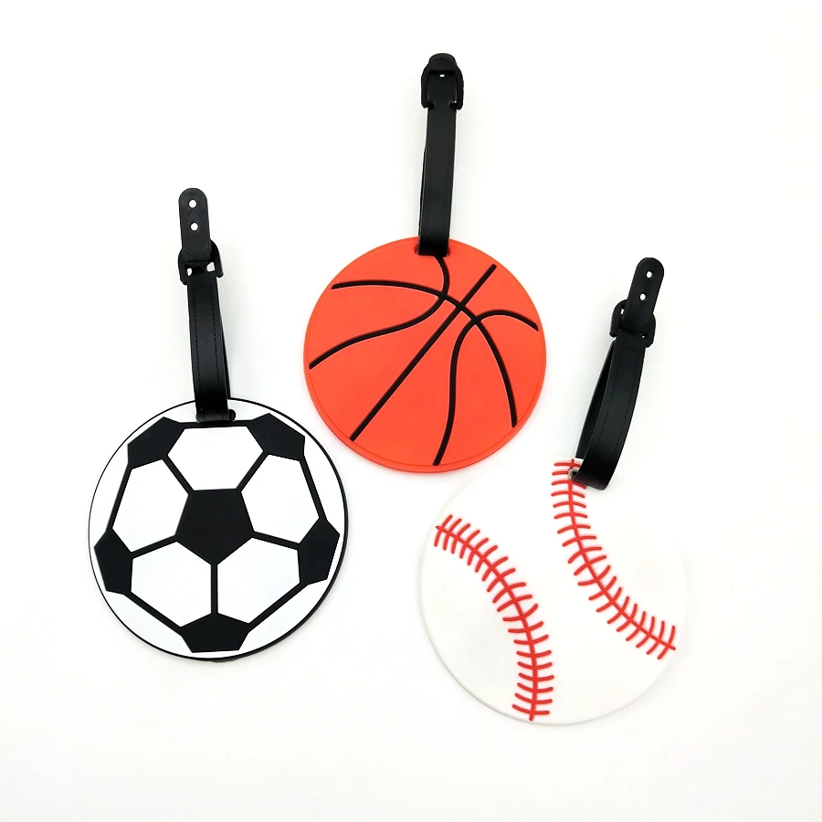 قطعة واحدة/3 قطع من علامات الأمتعة لعشاق كرة السلة والبيسبول وكرة القدم، ملحقات حقيبة السفر