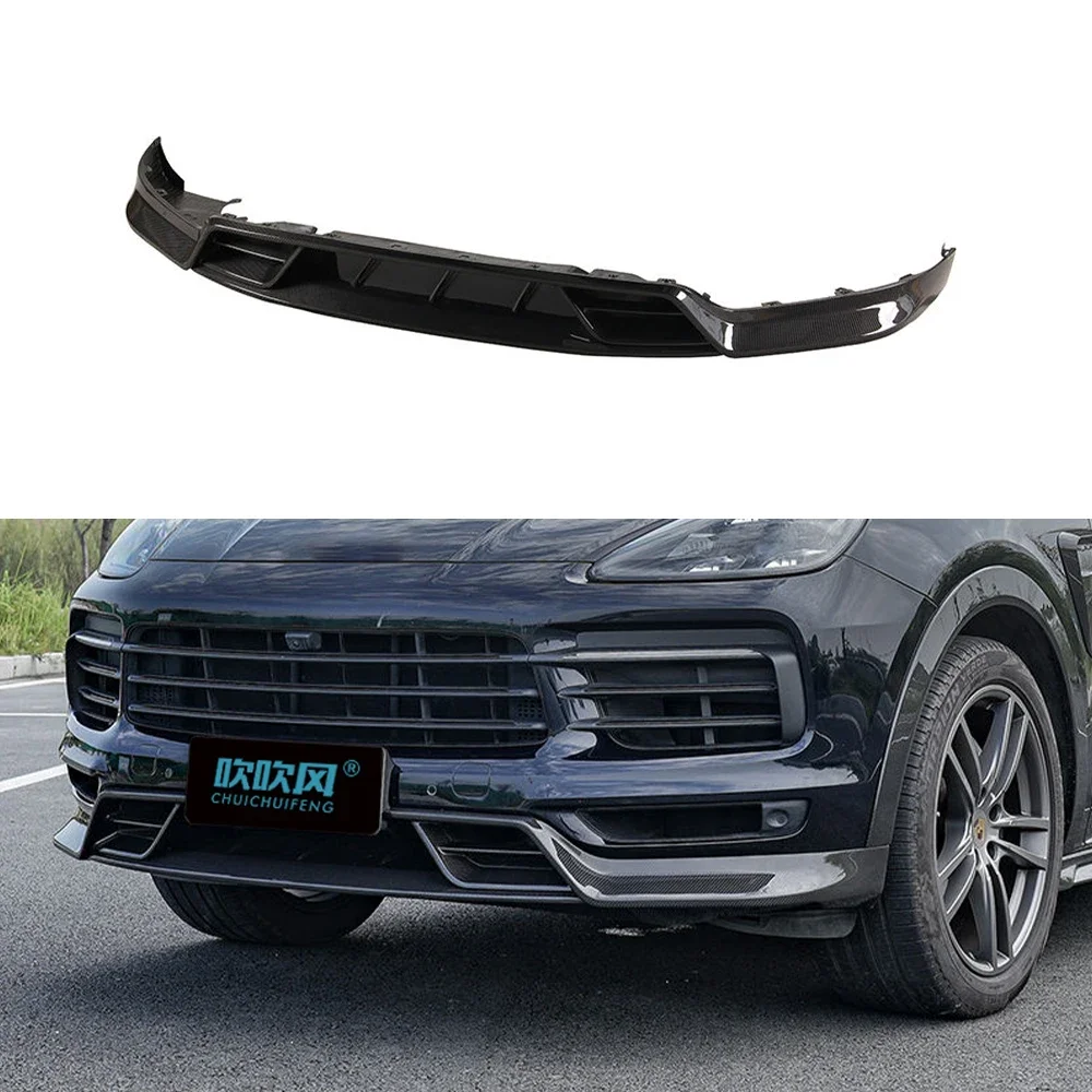 For Porsche Cayenne 9YA Dry Carbon Fiber Side Skirts Air Vents Spoilers Rear Engine Hood Rear Lip Hood Diffuser Fender 3