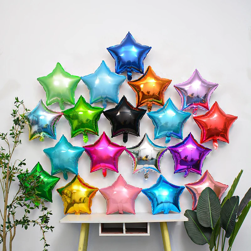 1/5/10 Uds. Globos de aluminio de estrella rosa de 18 pulgadas suministros para fiesta de cumpleaños globos de pentagrama para boda Baby Shower decoración para sala de estar