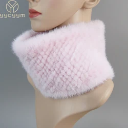 2026 Fashion Women Genuine Mink Fur Ring New Knitted Mink Scarf Real Mink Fur Hat Fur Headband Muffler Ring Elastic Neckerchief