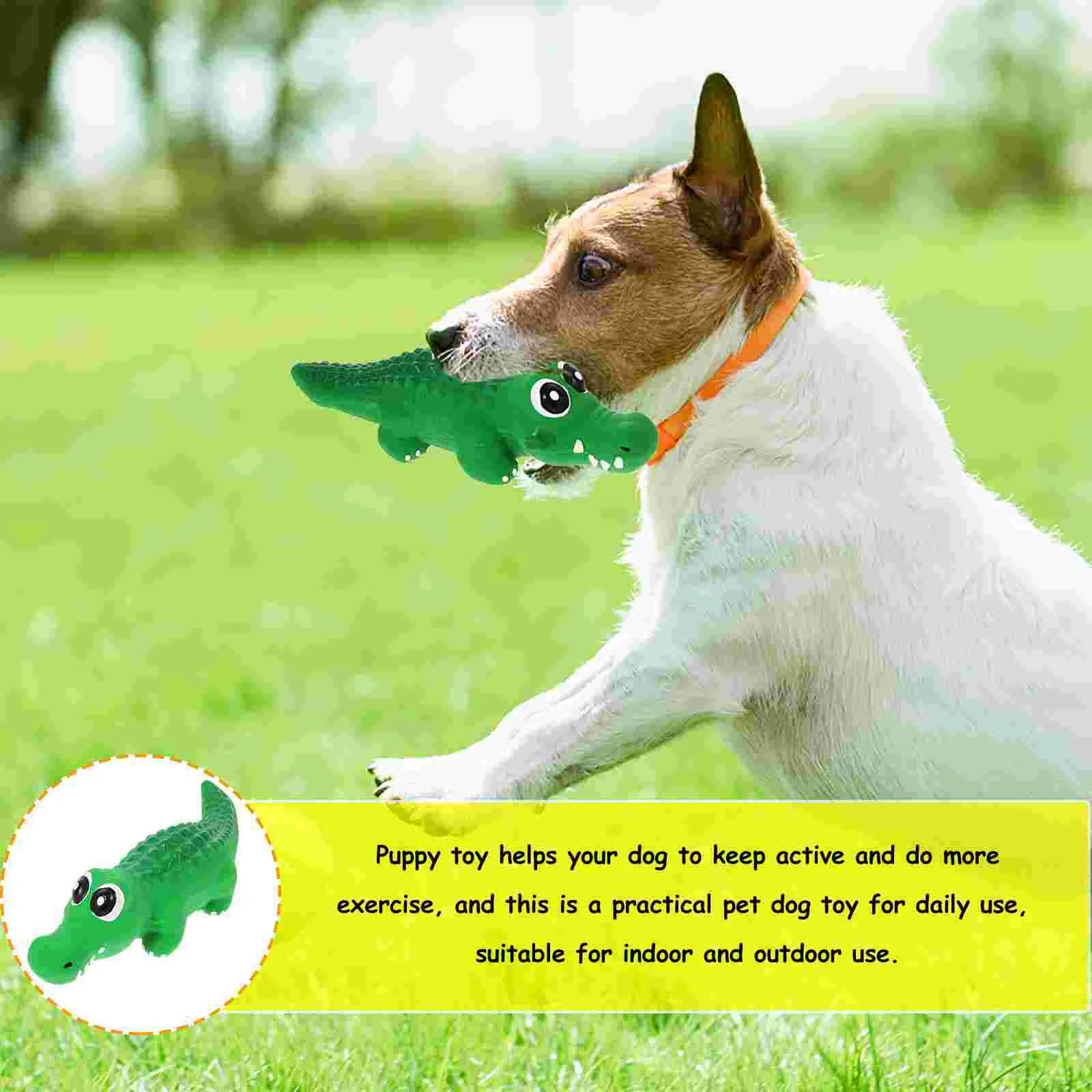 Dog Chew Toy Interactive Toys for Small Dogs Pet Squeaky Crocodile Shaped Large Sound Puppy