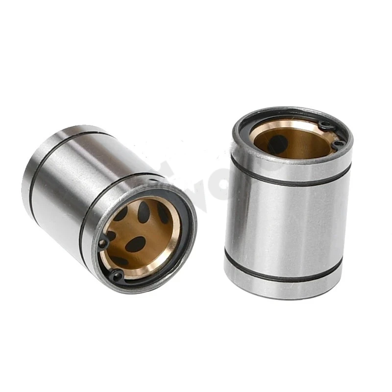 CNC 3D Printer Outer Steel Inner Copper Oil-Free Bushing Linear Bearing Copper Sleeve LM10/12/16/20/25/30/35/40/50UU/LUU