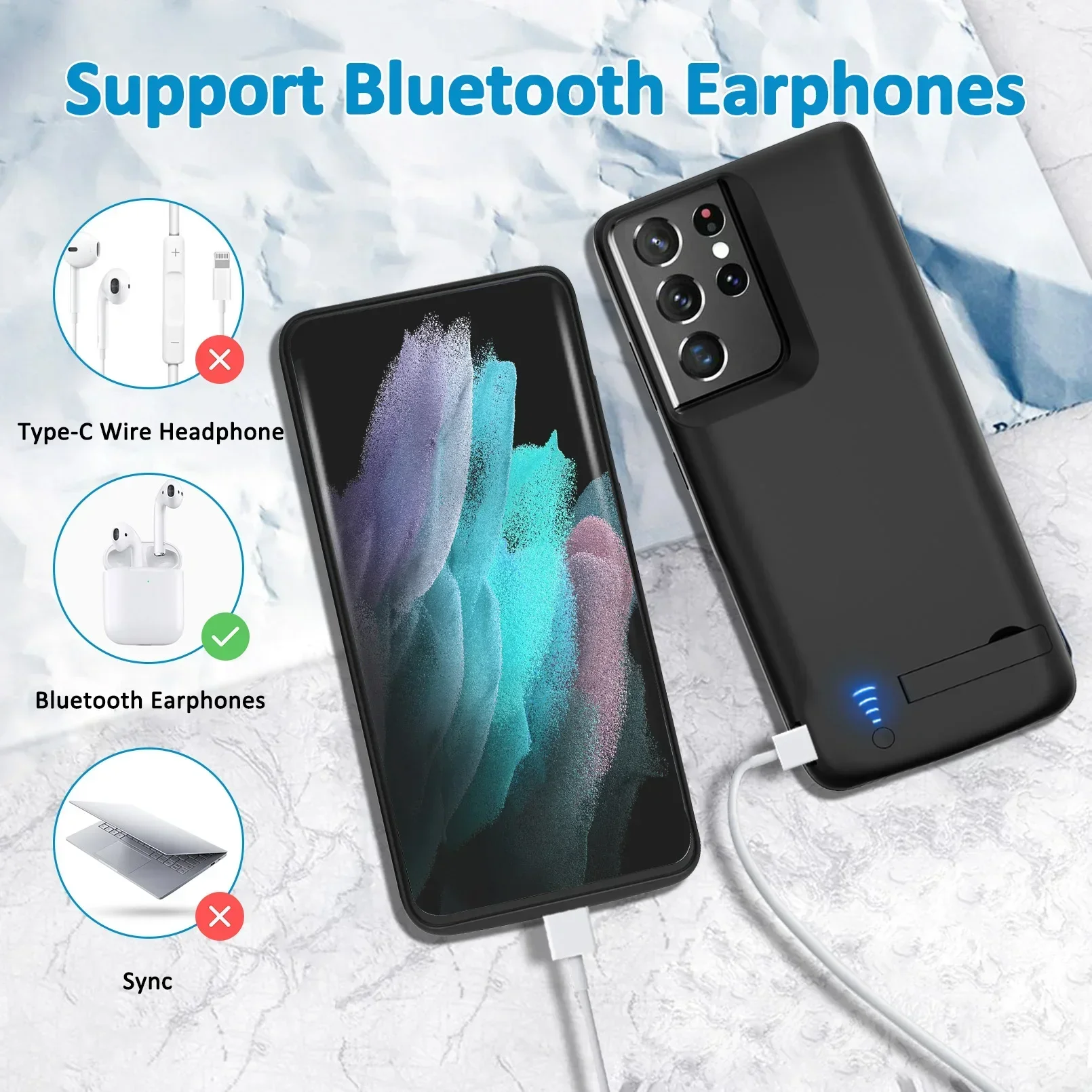 Power Bank Case for Samsung Galaxy S10 S10E S20 S21 S22 Fast Battery Charging Case for S20FE S21FE 5G Smart Phones Accessories