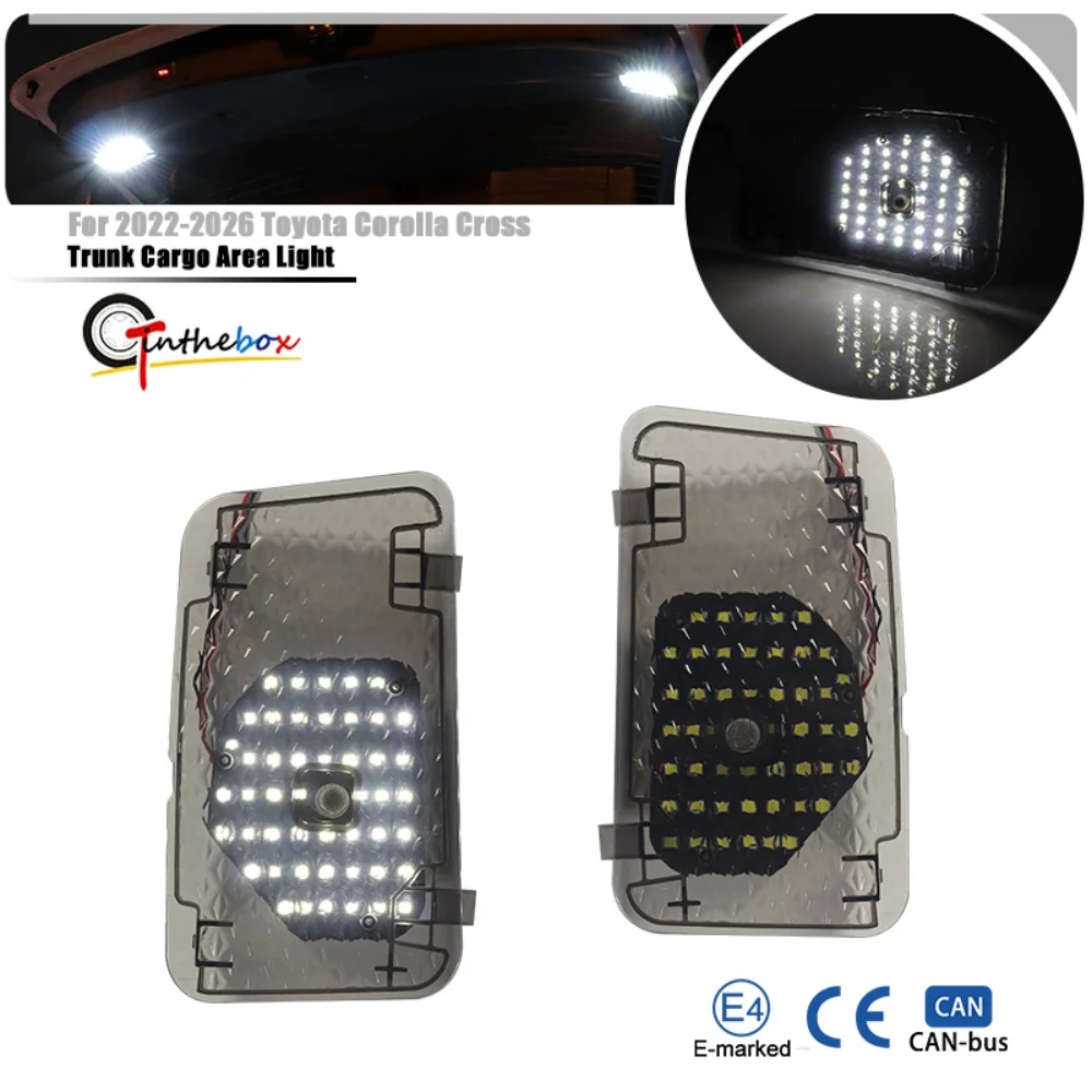 

White LED Car Rear Cargo Trunk Area Lift Gate Lights For Toyota Corolla Cross 2022-2026 Inner Rear Hatch Door Trunk Lights 12V