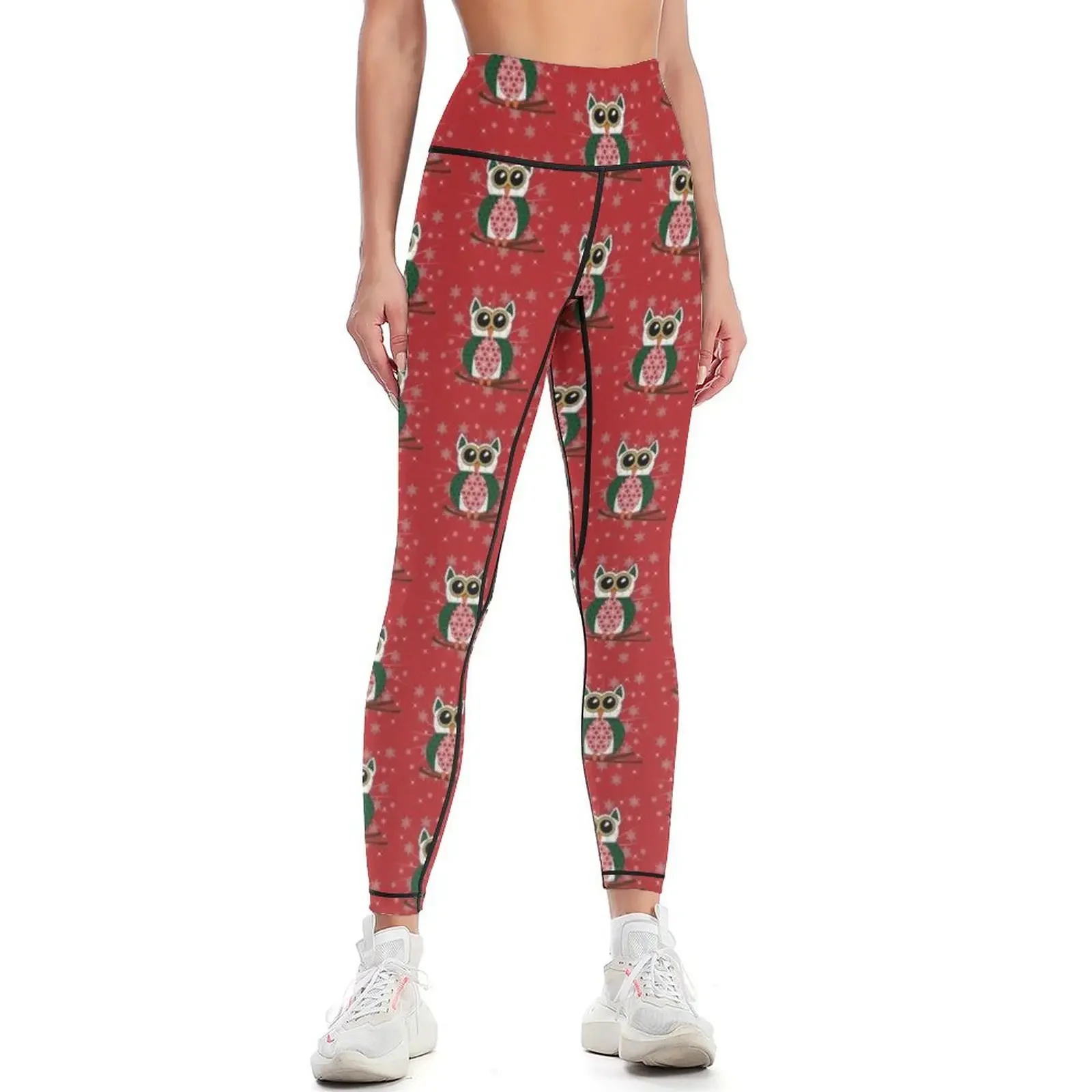 

Festive Christmas Snowflake Owl Leggings gym womans workout clothes for sports for gym joggers for Womens Leggings