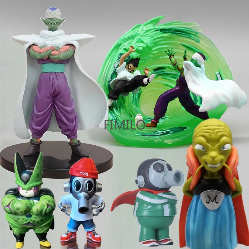 Anime Buu Majin juguetes Toriyama Akira Dragon Ball Piccolo Figura Linda infancia Goku sosteniendo modelo Babidi figura figura de celda gorda
