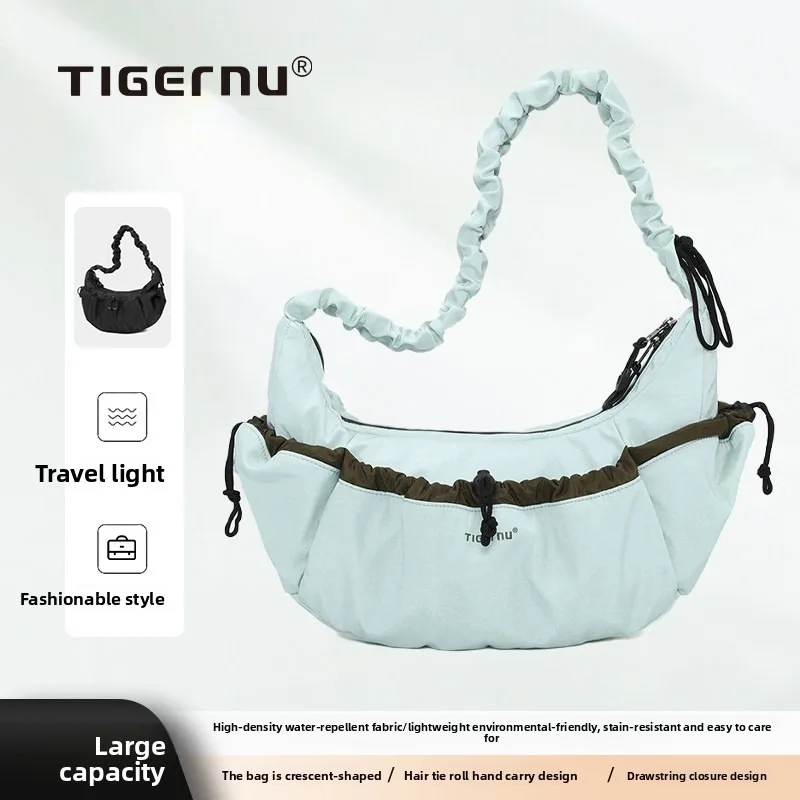 

Tigernu модные женские сумки на плечо в форме полумесяца, женская сумка подмышками, легкая морщинистая сумка на шнурке, женские сумки, мятая сумка