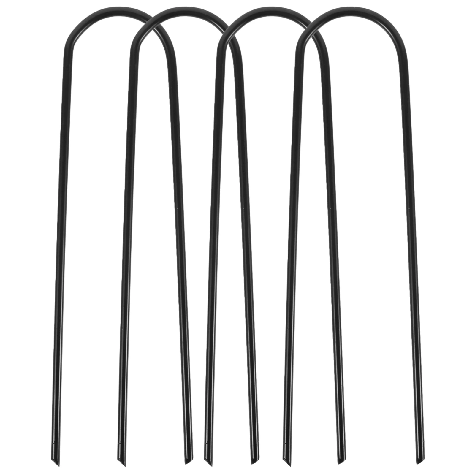 

4pcs Heavy-duty Galvanized Steel Tent Camping Outdoor Ground -resistant Trampoline Stakes Professional U Stakes