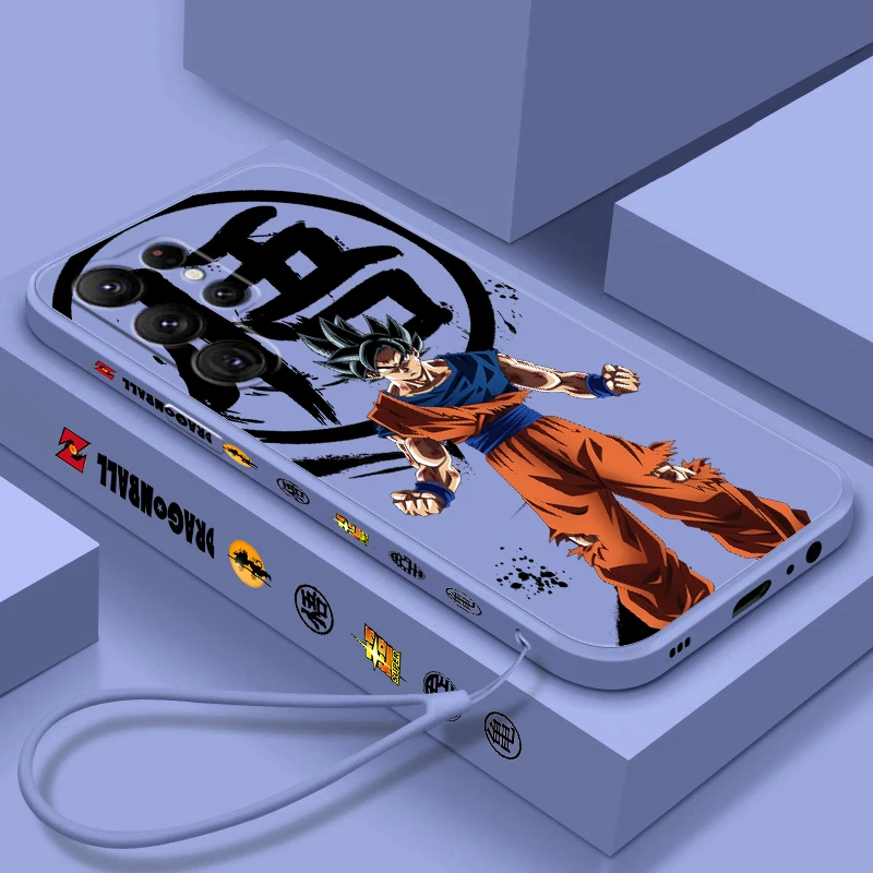 

Japan D-D-Dragon Ball Goku Liquid Left Rope For Samsung Galaxy S24 S23 S22 S21 S20 FE S10 Ultra Plus Lite 5G Soft Phone Case