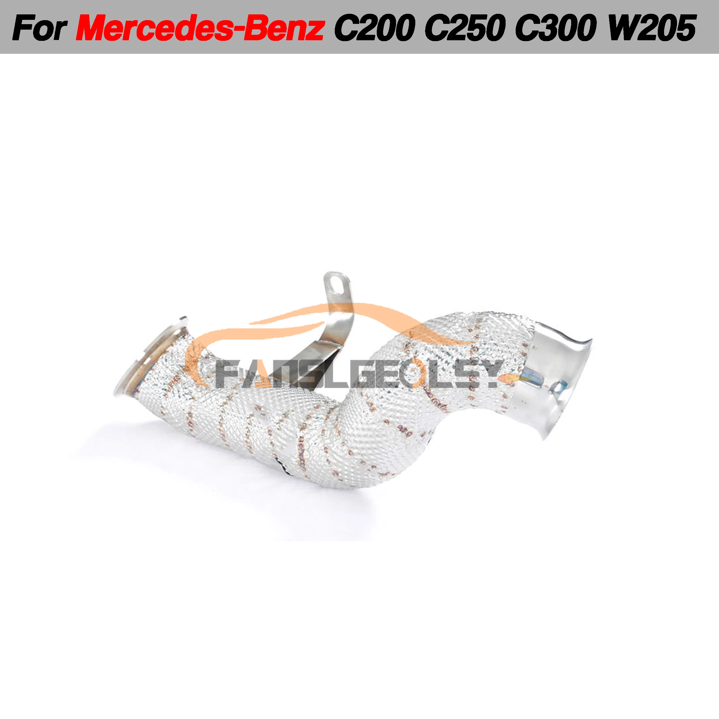 

For Mercedes Benz C200 C250 C300 W205 Steel Downpipe Performance Exhaust System with Heat shield and catalytic converter Headers