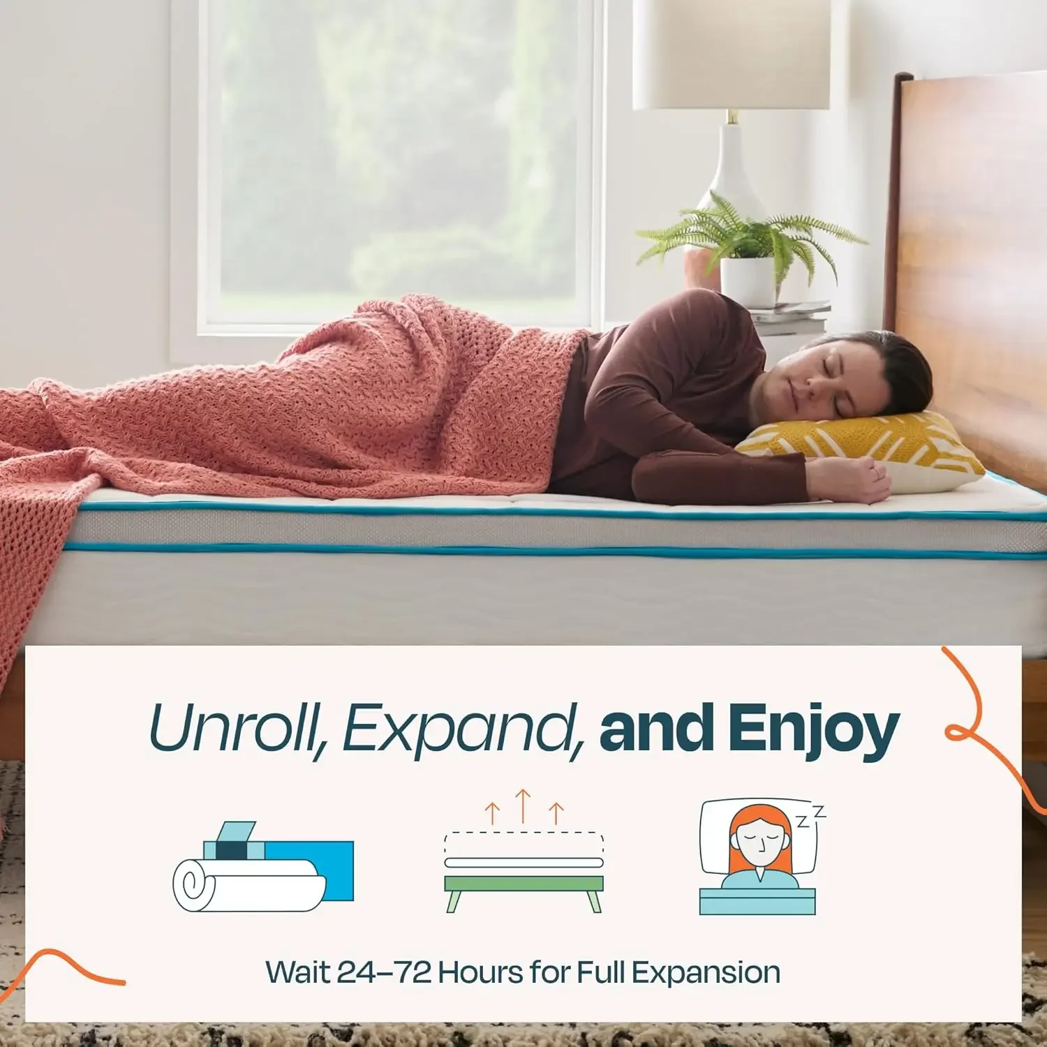 10 Inch Memory Foam and Spring Hybrid Mattress - Medium Feel - Bed in a Box - Quality Comfort and Adaptive Support