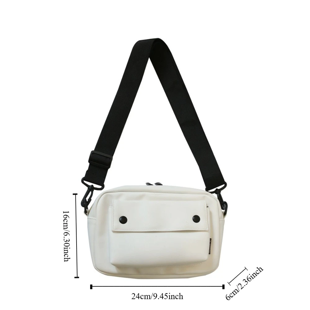 All-match Korean Style Square Message Bag Causal Large Capacity PU Crossbody Bag Solid Color Sports Shoulder Bag Travel