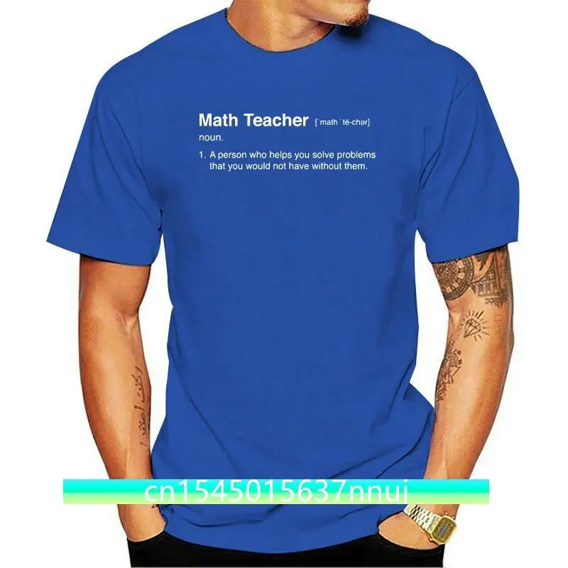 New Math Teacher Definition Calculus Algebra Geometry Pi Mathematics Professor Men Adult Graphic Tee T Shirt Apperal Pun Blue