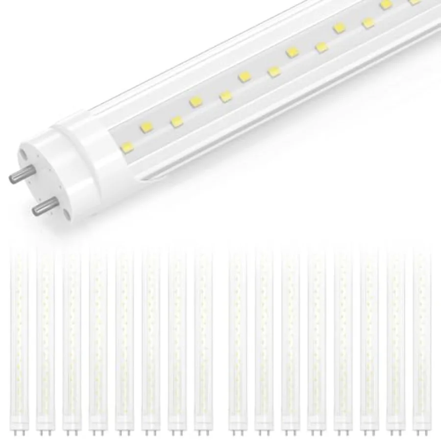 LED Shop Lights Feet, Ballast Bypass Type B T8 Tube Light Replacement, 24W 6500K Daylight, Not Plug and Play, Clear Cover 3120L