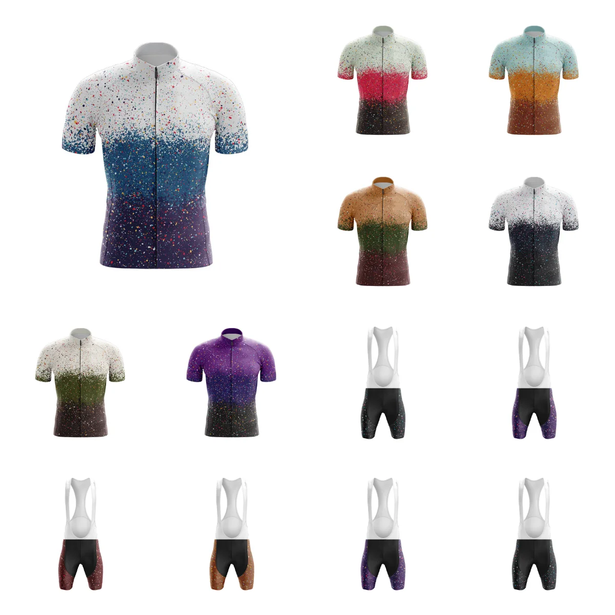 

Paint Splatter Bicycle Clothing Jersey Cycling Uniforms for Men Mtb Bike Jersey Sports Bicycles Men Cycling Bib Shorts Road Bike