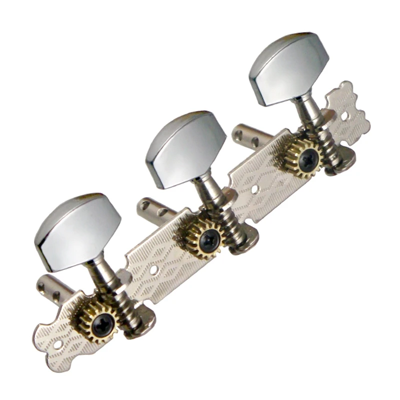 Classical Guitar String Tuners Keys Triptych Machine Heads Tuning Pegs 1 Left 2 Right with Mount Screws Silver