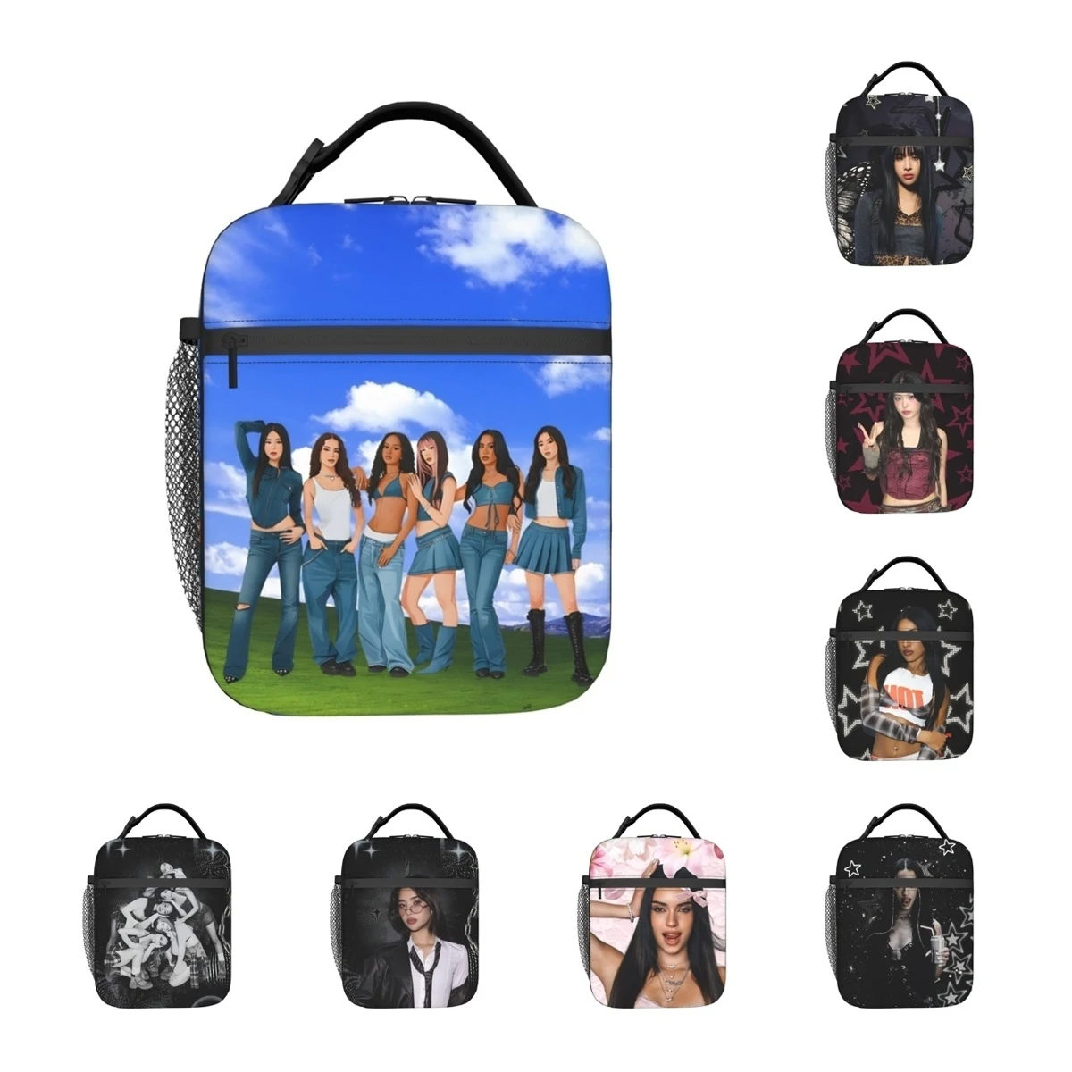 Katseyes Kpop Y2K Group Sacs à lunch isothermes pour pique-nique, sac à nourriture portable, boîte à nourriture isotherme