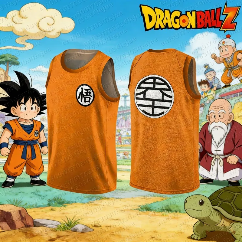 2026 Anime Dragon Ball Z Charaktersymbole Herren-Tanktop, ärmellose Hemden, Sommer, schnell trocknend, bequem, leicht, Übergröße