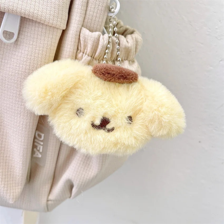 Anime Kawaii Cinnamorolls Pompompurins Plush Key Chain Bag Pendant for Girls Cartoon Cute Cat Key Chain Backpack Decoration Gift